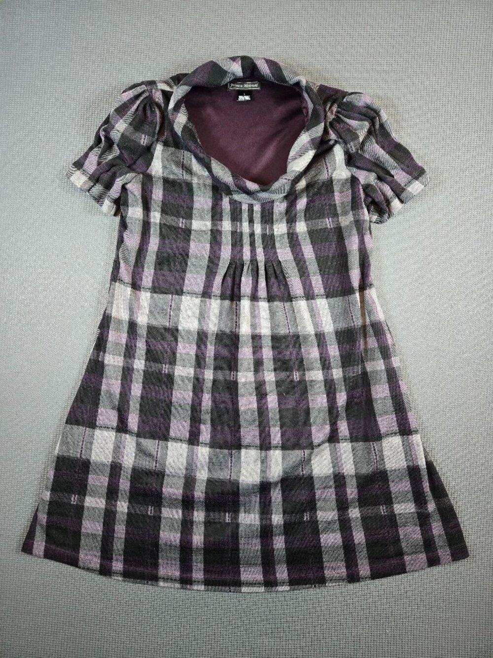 Jessica Howard Plaid Midi Dress Purple Grey L
